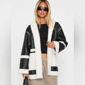 Princess Polly Lexie Faux Leather Jacket Black